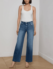 L'AGENCE Scottie High Rise Wide Leg Jeans