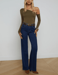 L'Agence Hattie Off-Shoulder Long Sleeve Top