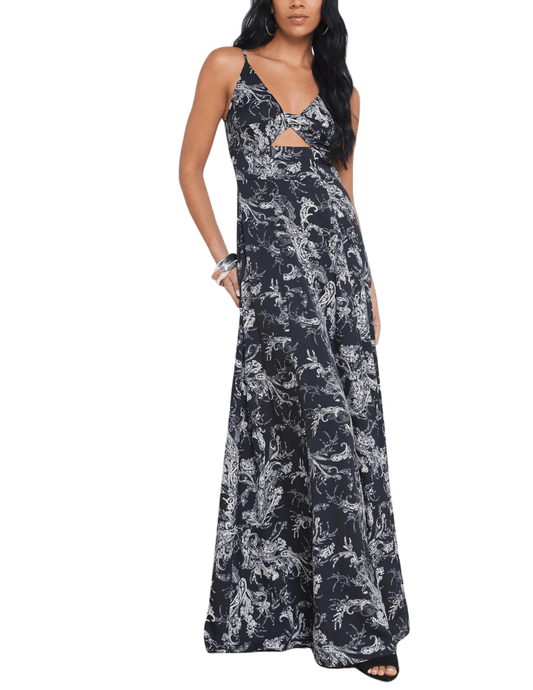 L'Agence Porter Twisted Front Maxi Dress