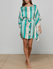 PRE-ORDER-L'AGENCE Alia Cover-Up Tunic in Light Sage Belt Stripe