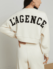 L'Agence Luvia Cropped Crew Neck Sweatshirt