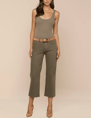 L'Agence - L'AGENCE Nica Scoop Neck Bodysuit in Smokey Olive - Buy Online