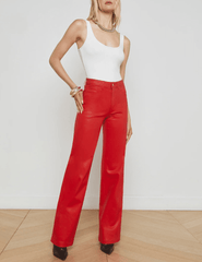 L'Agence Clayton High Rise Wide Leg Coated Jean