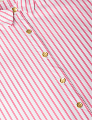 L'AGENCE Cosette Cropped High Low Blouse in Pinktober White Stripe