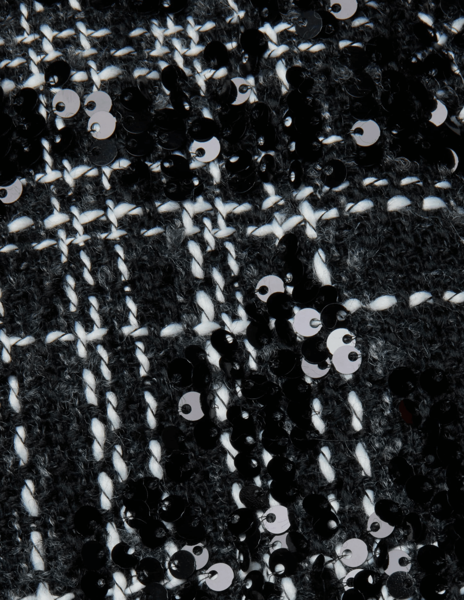 L'Agence - PRE-ORDER-L'AGENCE Livvy Sequin Tweed Straight Leg Trouser in Black Ivory Tweed - Buy Online