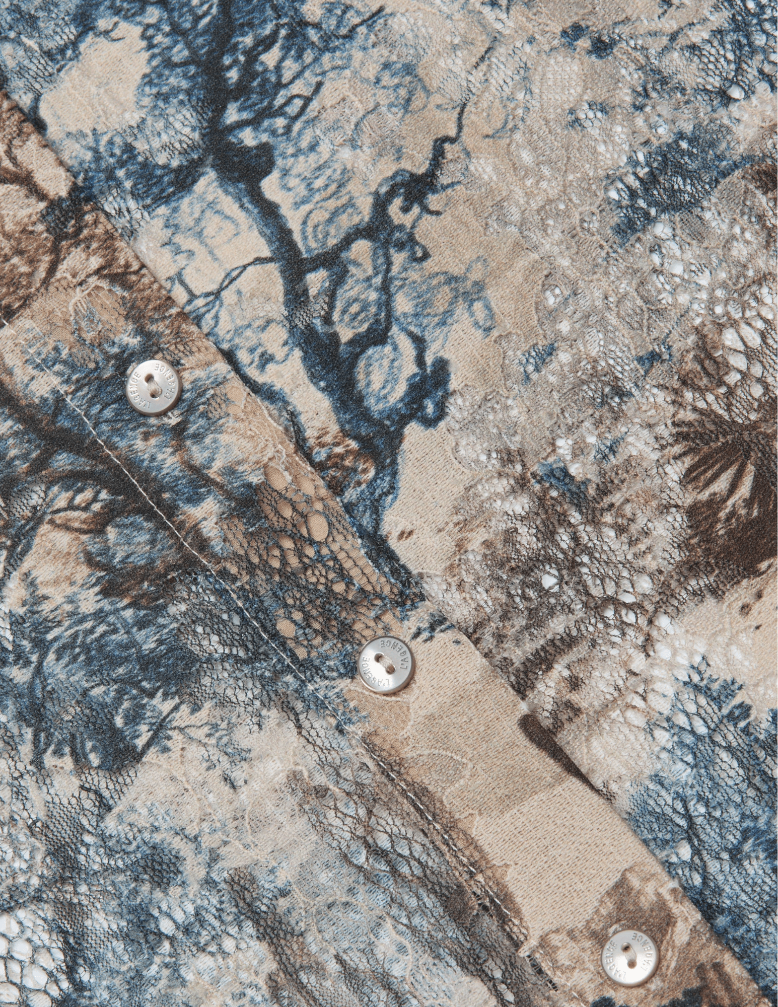 L'Agence - L'AGENCE Maia Printed Lace Blouse in Tan Multi Western Toile - Buy Online