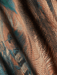 L'AGENCE Seridie Midi Slip Dress in Teal Multi Mix Feather