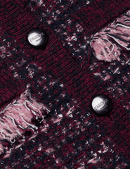 PRE-ORDER-L'AGENCE Kastoria Fringe Cardigan in Black Dark Malbec Midnight