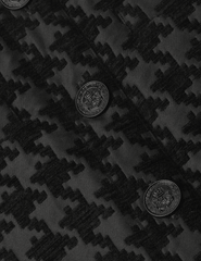 L'AGENCE Mireya Button Front Mini Skirt in Black Houndtooth