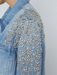 PRE-ORDER-L'Agence Mack Embellished Oversized Denim Jacket