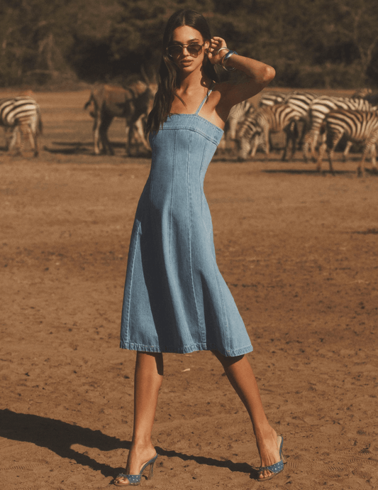 L'AGENCE Mitzy Denim Midi Dress