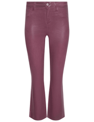 L'Agence - L'AGENCE Kendra High Rise Cropped Coated Jeans in Deep Mauve - Buy Online