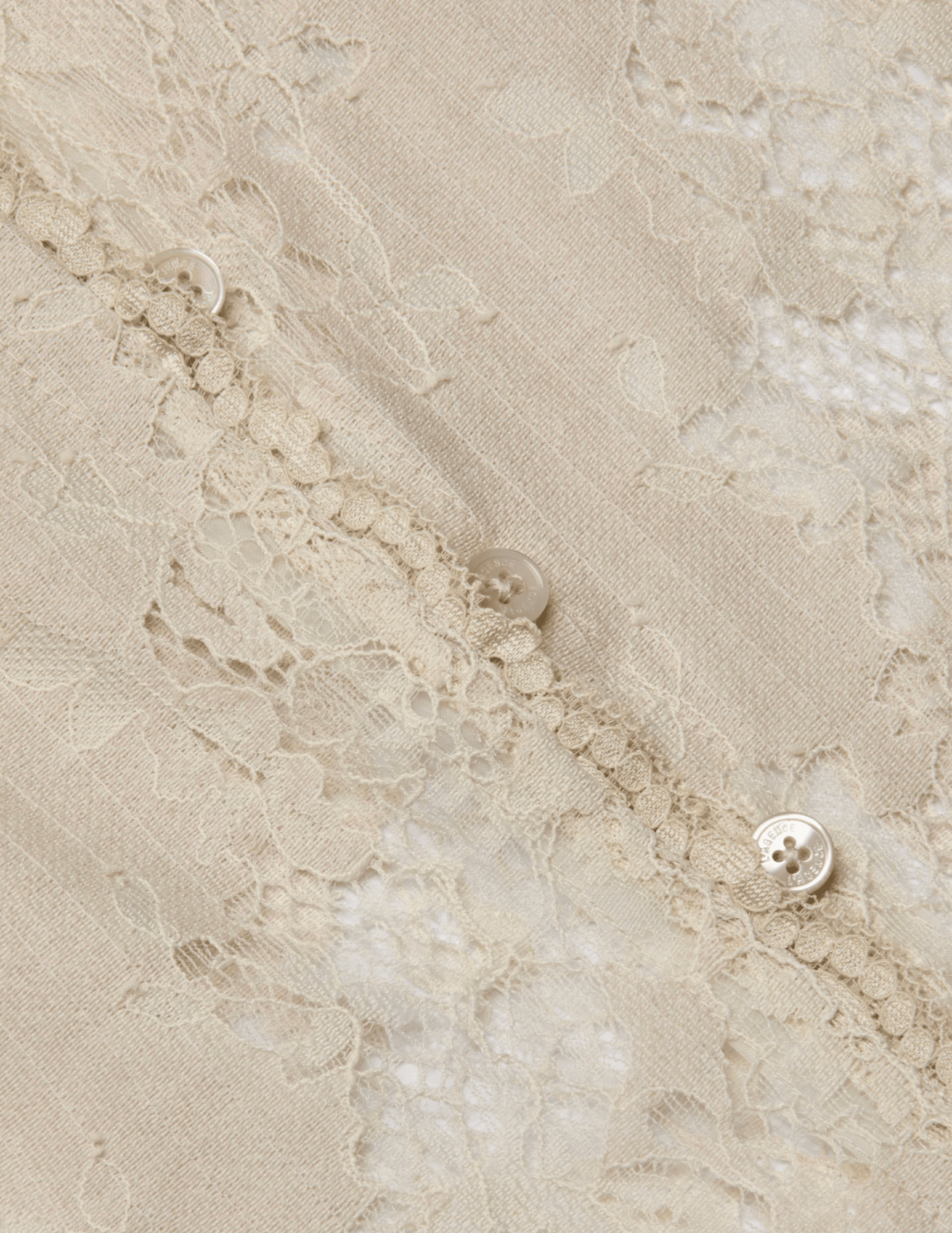 L'Agence - PRE-ORDER-L'AGENCE Anita Lace Cropped Blouse in Champagne - Buy Online