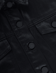 L'Agence Koda Cropped Coated Denim Jacket