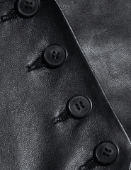 PRE-ORDER-L'AGENCE Jianna Leather Cropped Vest in Black