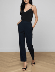 L'Agence - L'AGENCE Rebel Trouser in Midnight Ivory Pinstripe - Buy Online