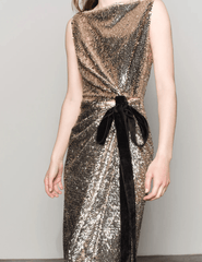 Simkhai Felicity Draped Sequined Gown