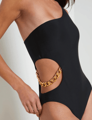 L'Agence Ava Cut-Out Chain One Piece Swimsuit