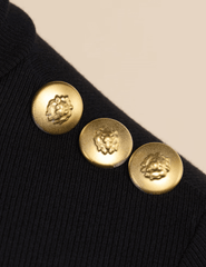 PRE-ORDER-L'AGENCE Aja Three Quarter Sleeve Turtleneck in Black