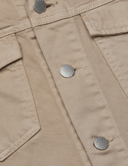 L'AGENCE Vianney Hi-Lo Denim Jacket in Pale Khaki