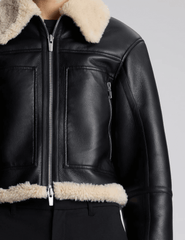 PRE-ORDER-A.L.C. Avery Faux Shearling Moto Jacket