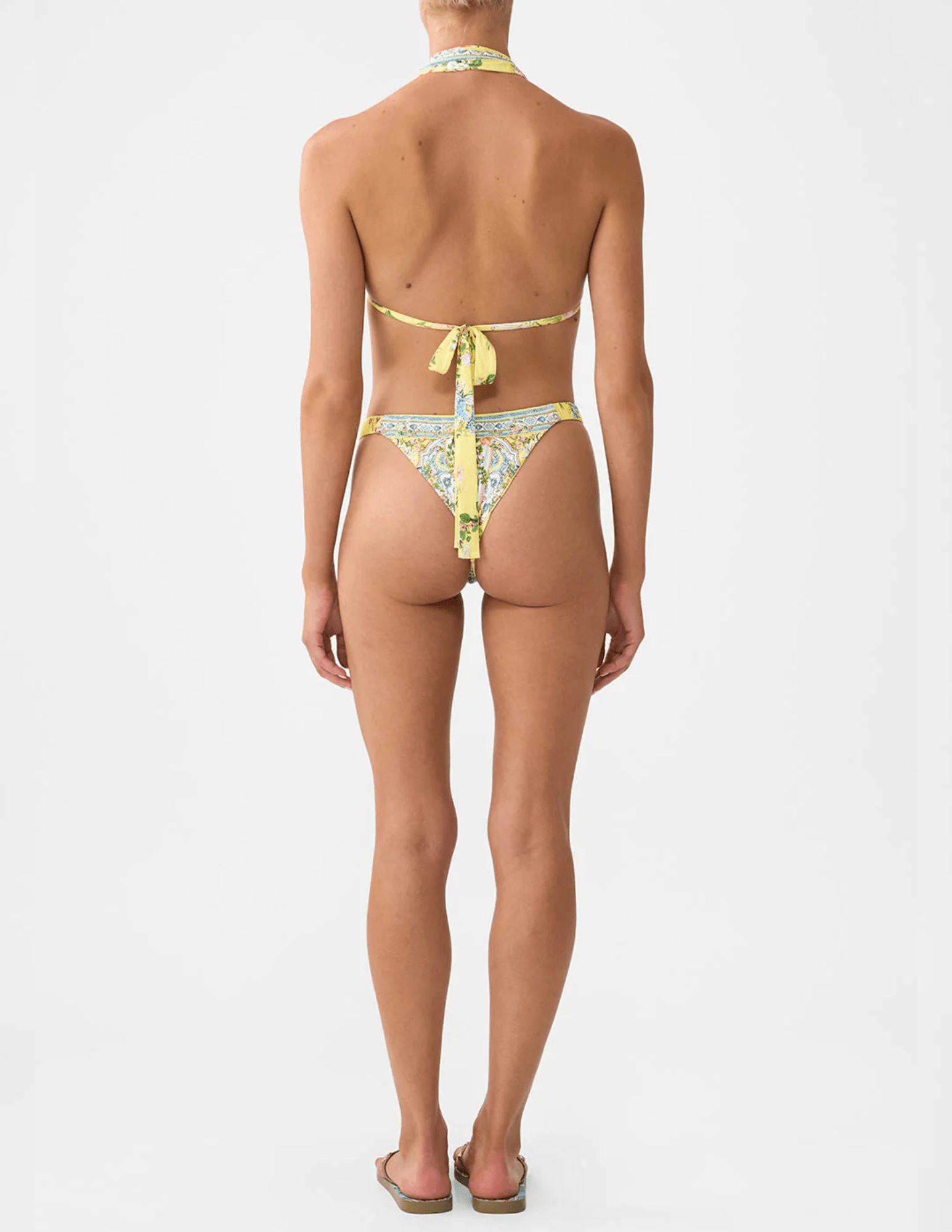Camilla - PRE-ORDER-Camilla Reversible Gathered Tab Halter Bikini Set - Buy Online