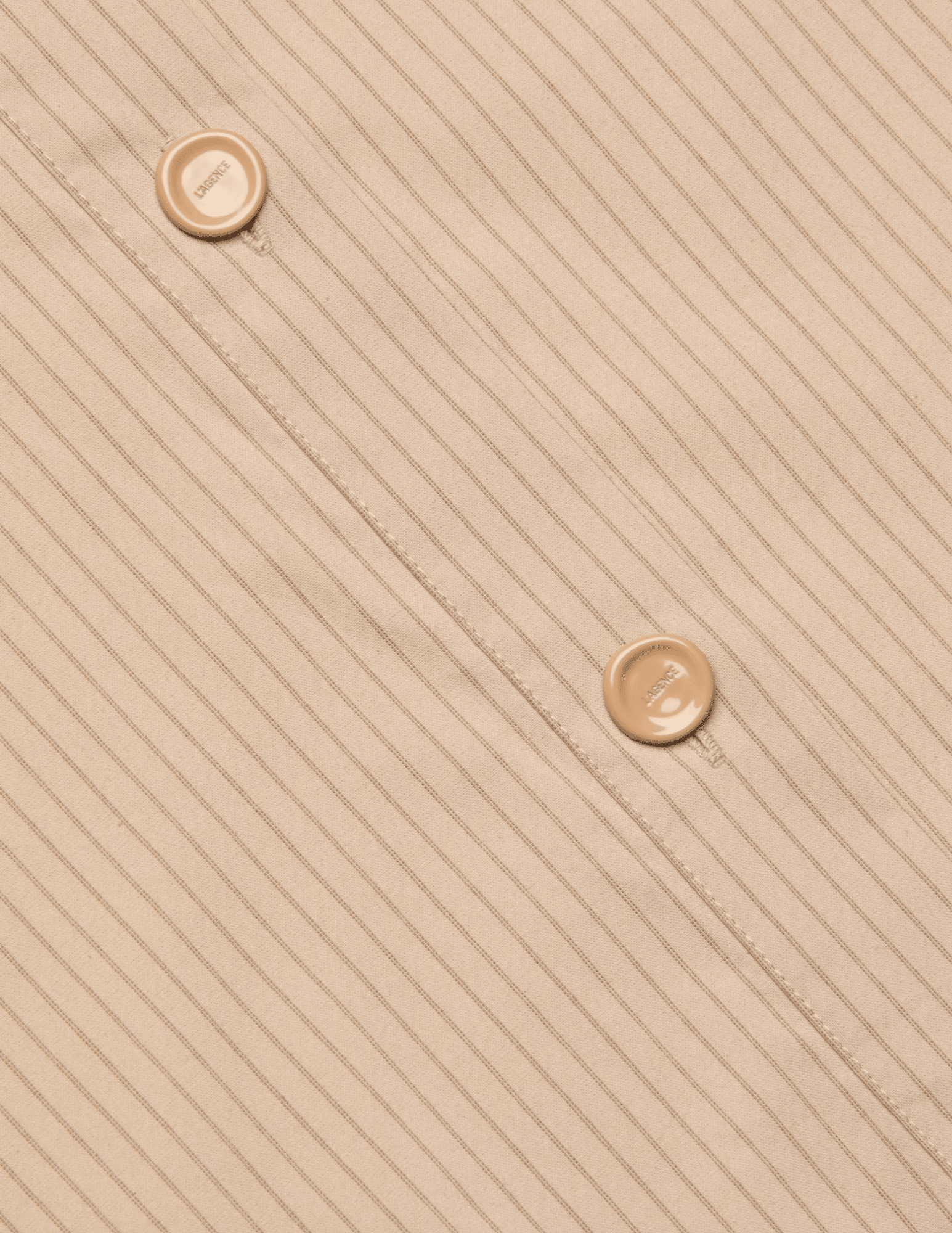 L'Agence - PRE-ORDER-L'Agence Cosette Cropped High Low Blouse in Macadamia Light Brown Stripe - Buy Online