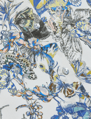 L'Agence - PRE-ORDER-L'AGENCE Tyler Long Sleeve Blouse in Grey Multi Watercolor Butterfly - Buy Online