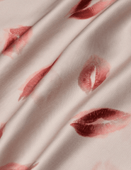 L'AGENCE Akiya Scoop Neck Midi Dress in Taupe Dark Red Faded Kiss