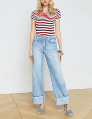 L'Agence Miley High Rise Wide Leg Cuff Jean