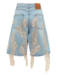Giuseppe Di Morabito Lace Detail Denim Shorts