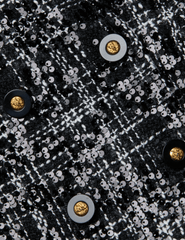 L'Agence - PRE-ORDER-L'AGENCE Colin Sequin Tweed Double Breasted Blazer in Black Ivory Tweed - Buy Online