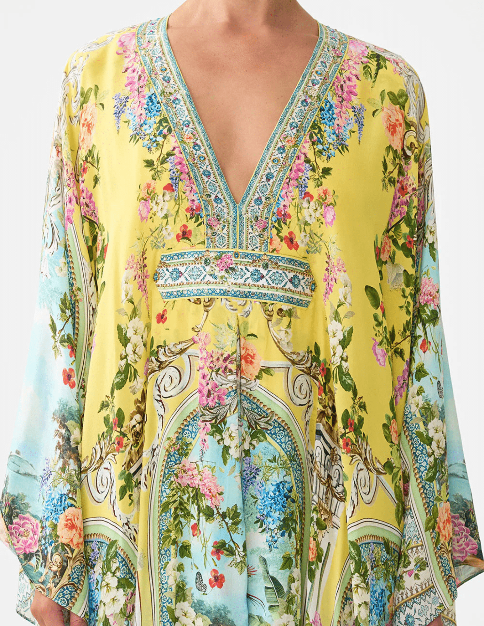 Camilla - PRE-ORDER-Camilla Long Kaftan With Waist Detail - Buy Online