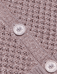 L'AGENCE Blanca Sequin Cropped Sequin Cardigan in Adobe Rose