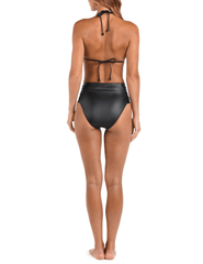 L'Agence Vanessa Faux Leather High Waisted Bikini Bottom