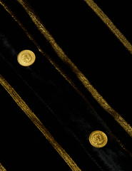 PRE-ORDER-L'AGENCE Cosette Cropped High Low Blouse in Black Gold Stripe