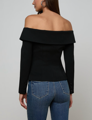 PRE-ORDER-L'AGENCE Ingrid Off-Shoulder Cropped Blazer