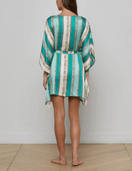 PRE-ORDER-L'AGENCE Alia Cover-Up Tunic in Light Sage Belt Stripe