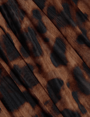 L'AGENCE Rasha Shirred Mesh Tank in Brown Multi Amur Leopard