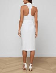 L'Agence - PRE-ORDER-L'AGENCE Lisette Sleeveless Midi Dress in white - Buy Online