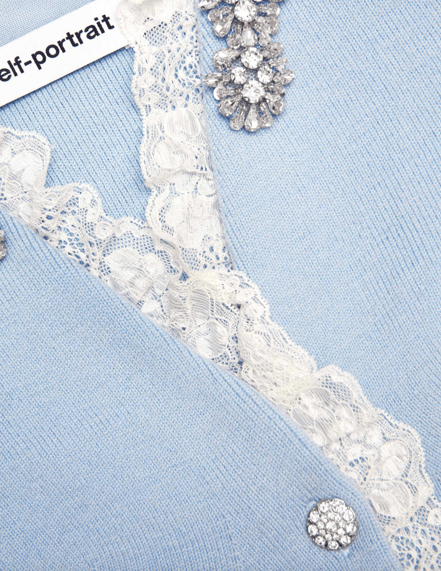 Self-Portrait - PRE-ORDER-Self-Portrait Crystal Trim Peplum Cardigan - Buy Online