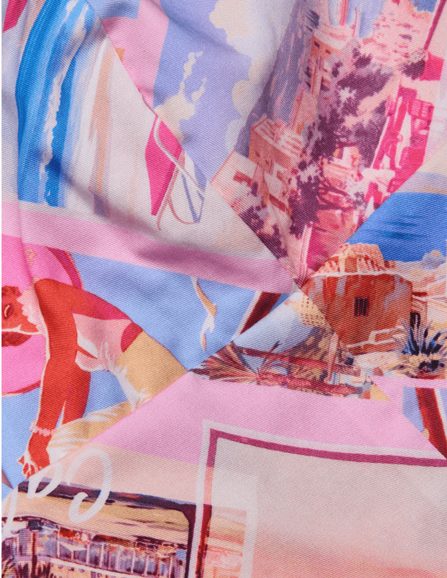 L'Agence - PRE-ORDER-L'AGENCE Kaori Bralette in Light Pink Multi Small Postcard Print - Buy Online