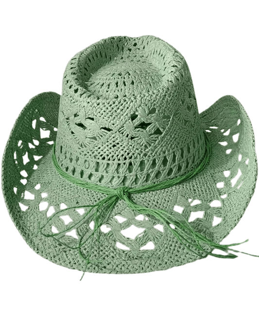 St. Barths La Robe - St. Barths La Robe Libby Straw Western Hat in Mint - Buy Online