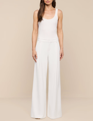 PRE-ORDER-L'AGENCE Allanah Wide Leg Trouser in White