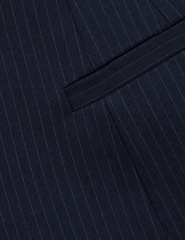 PRE-ORDER-L'AGENCE Therese Cinched Waist Blazer in Midnight Ivory Pinstripe