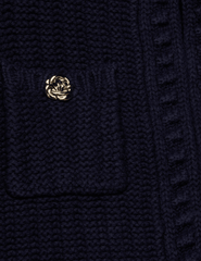 L'AGENCE Delli Cropped Textured Cardigan in Midnight