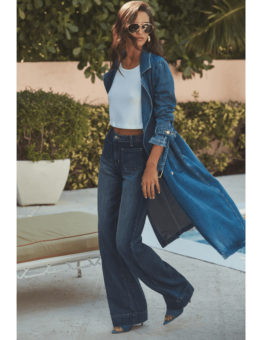 L'Agence Nolan Patch Pocket Wide Leg Jean