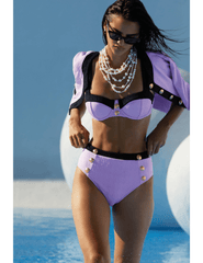 PRE-ORDER-L'Agence Alexandria Color-Block Balconette Bikini Top