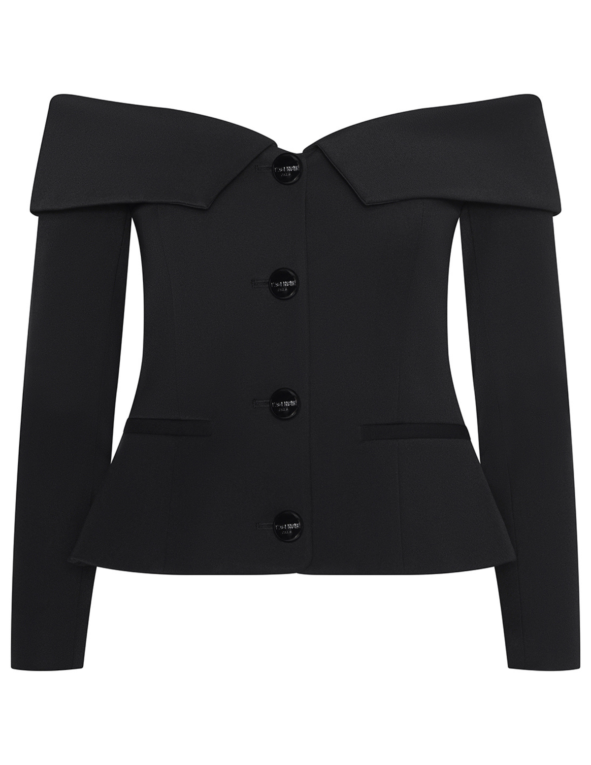 PRE-ORDER-L'AGENCE Ingrid Off-Shoulder Cropped Blazer
