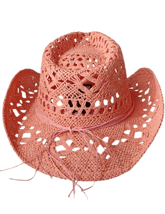St. Barths La Robe - St. Barths La Robe Libby Straw Western Hat in Coral - Buy Online
